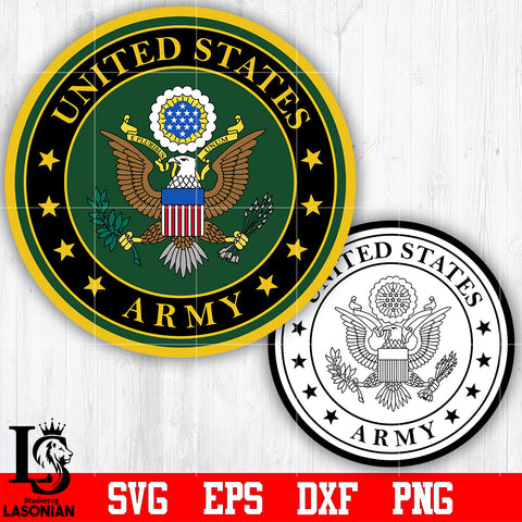 Badge United States Army Colorful,B&W svg eps dxf png file