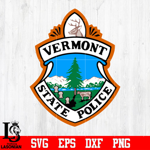 Badge vermont state police svg eps dxf png file