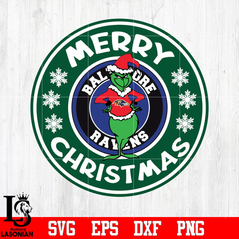 Baltimore Ravens, Grinch merry christmas svg eps dxf png file