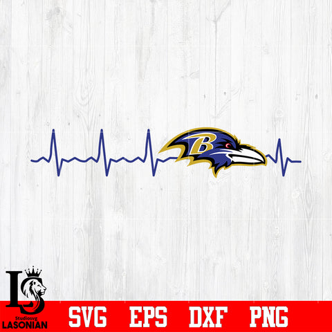 Baltimore Ravens Beat Heart svg eps dxf png file