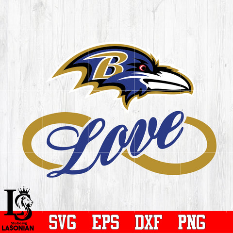 Baltimore Ravens Love Svg Dxf Eps Png file