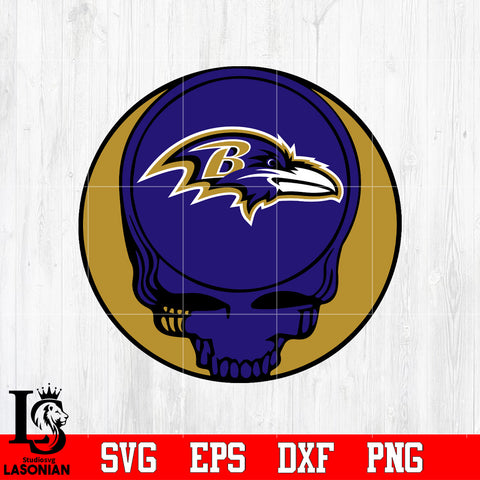 Baltimore Ravens Skull Ball Svg Dxf Eps Png file Svg Dxf Eps Png file