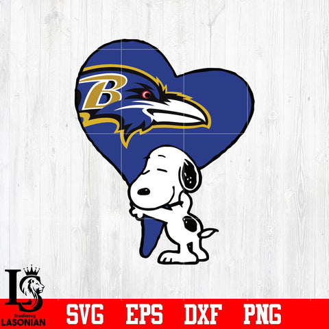 Baltimore Ravens Snoopy heart svg eps dxf png file
