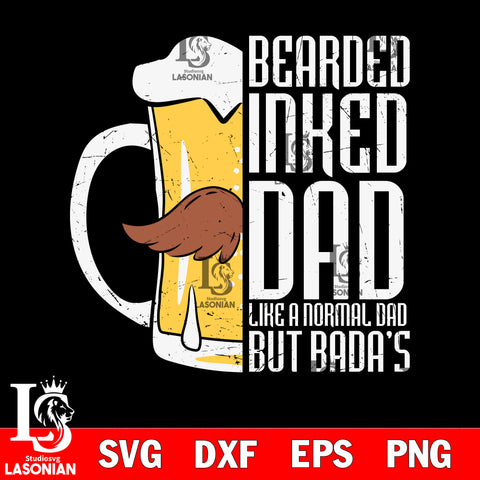 Bearded Inked Dad Like A   svg dxf eps png file Svg Dxf Eps Png file
