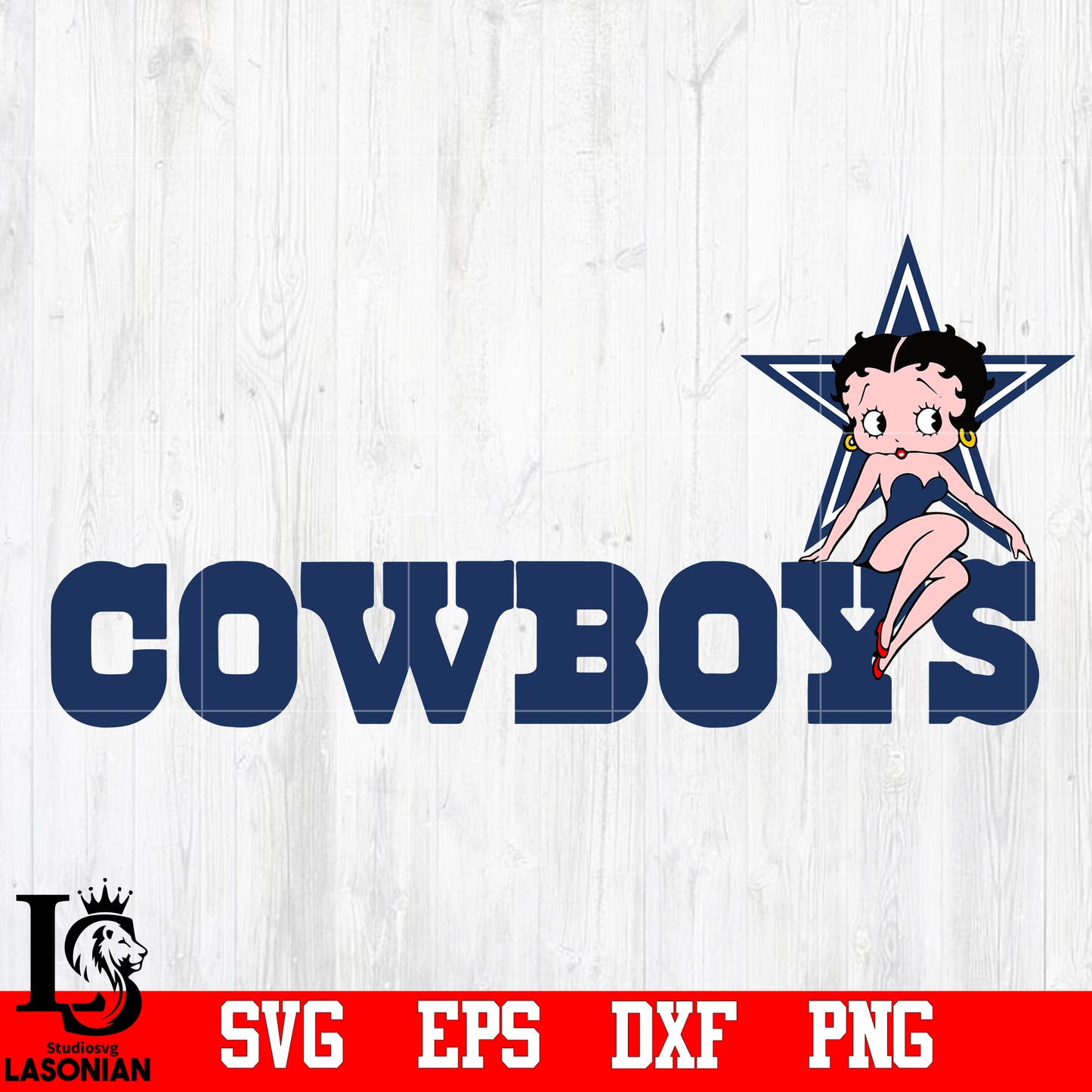 Betty Boop Dallas Cowboys svg,eps,dxf,png file
