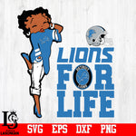 Betty Boop Detroit Lions svg,eps,dxf,png file