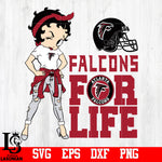 Betty Boop Falcons For Life svg,eps,dxf,png file