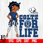 Betty Boop  Indianapolis Colts For Life svg,eps,dxf,png file