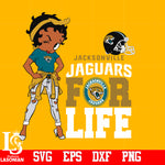 Betty Boop Jacksonville Jaguars For Life svg,eps,dxf,png file