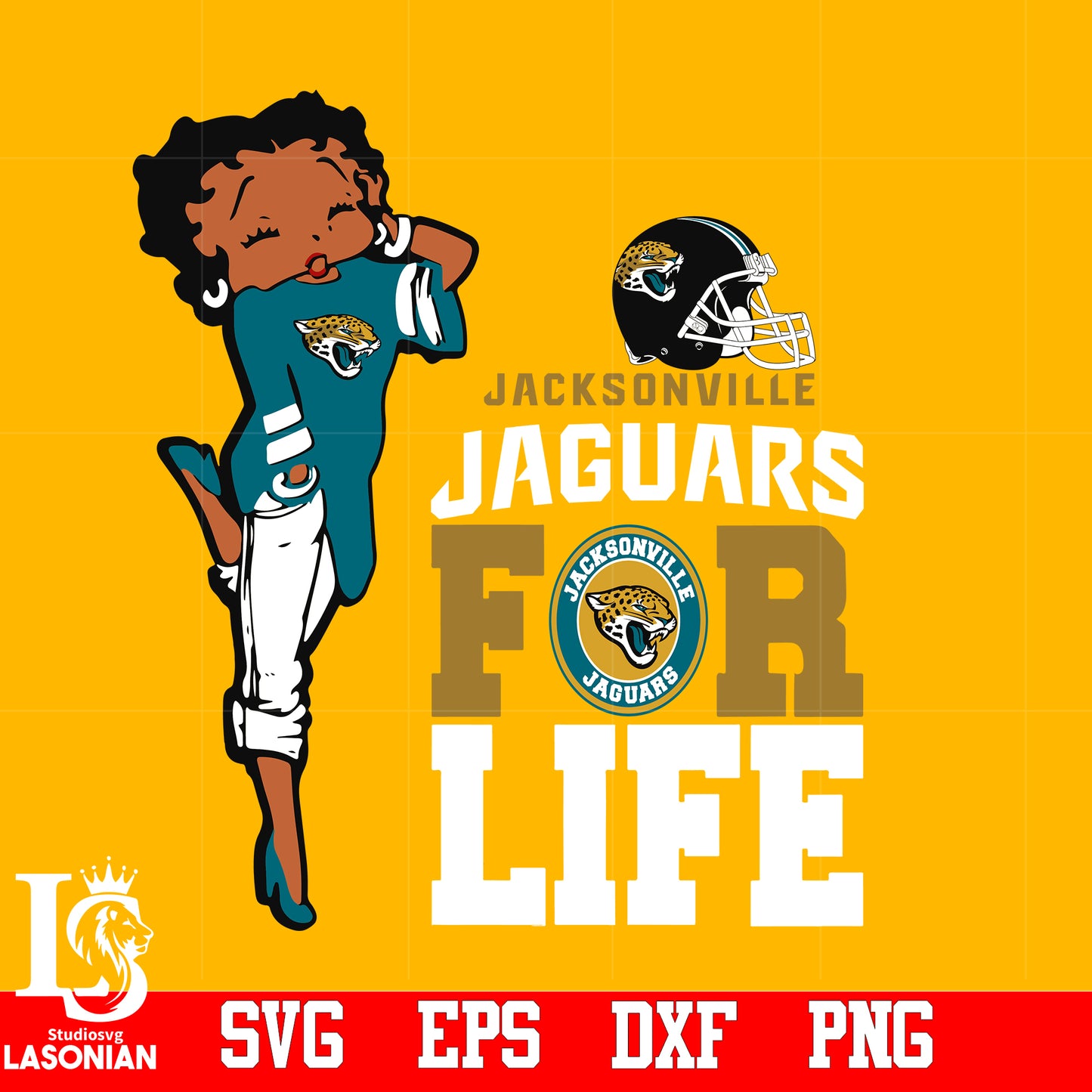 Betty Boop Jacksonville Jaguars svg,eps,dxf,png file