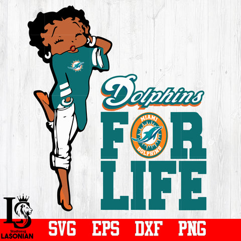 Betty Boop Miami Dolphins svg,eps,dxf,png file