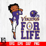 Betty Boop Minnesota Vikings svg,eps,dxf,png file