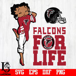 Betty Boop falcons For LIfe 2 svg,eps,dxf,png file