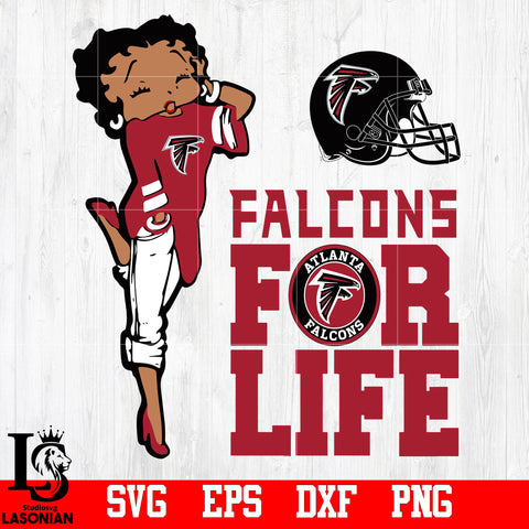 Betty Boop falcons For LIfe 2 svg,eps,dxf,png file