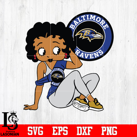 Betty Boop Baltimore Ravens svg eps dxf png file