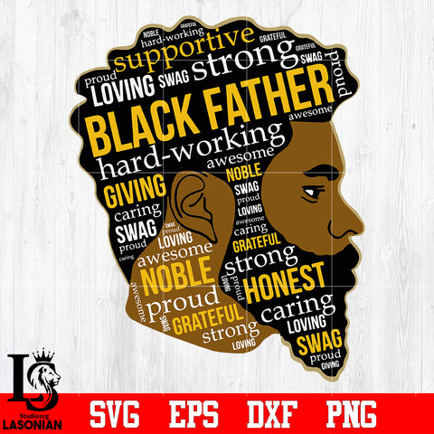 Black father svg eps dxf png file
