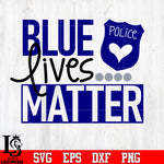 Blue lives matter police heart badge svg eps dxf png file