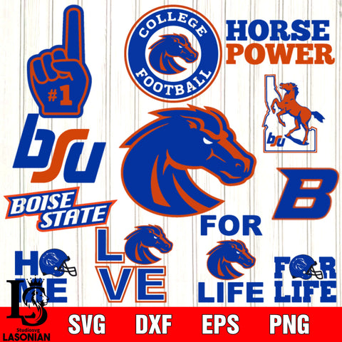 Bundle Logo Boise State football svg eps dxf png file