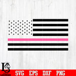 Breast cancer awareness flag vector 3 svg eps dxf png file