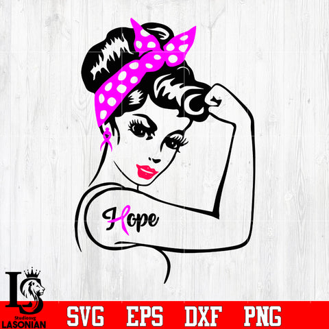 Breast cancer girl power svg eps dxf png file