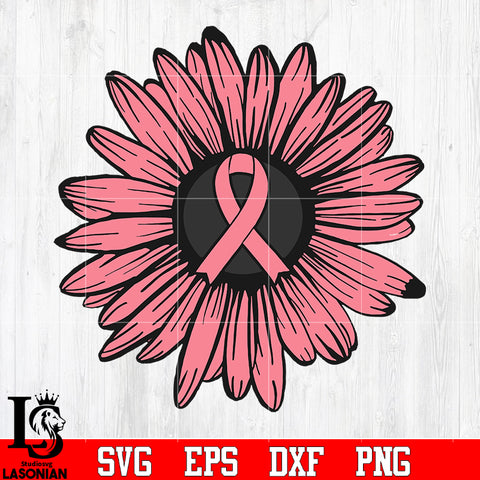Breast cancer ribbon flower svg eps dxf png file