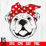Bulldog bandana, Dog bandana, Dog,Bulldog, Cute animal, Animal, Bulldog svg,eps,dxf,png file
