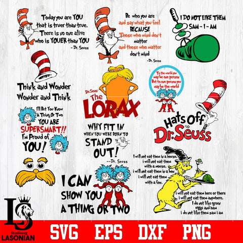 Bundle DR Seuss svg,bundle Lorax svg eps dxf png file