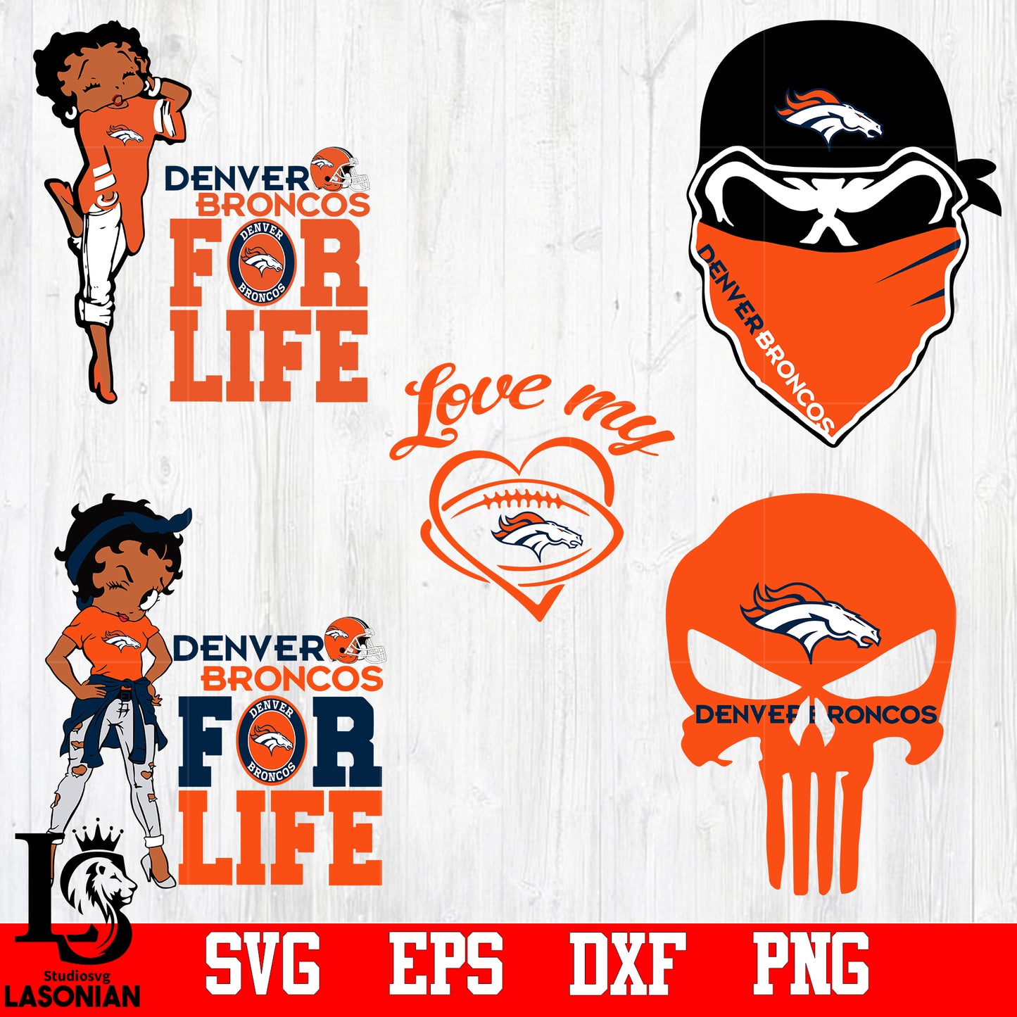 Bundle Denver Broncos svg,eps,dxf,png file