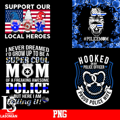 Bundle Police, Support Our,MOM Police,Hooked, Police Officer, Skull Police PNG file