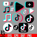 Bundle 1 Tiktok vector random svg eps dxf png file