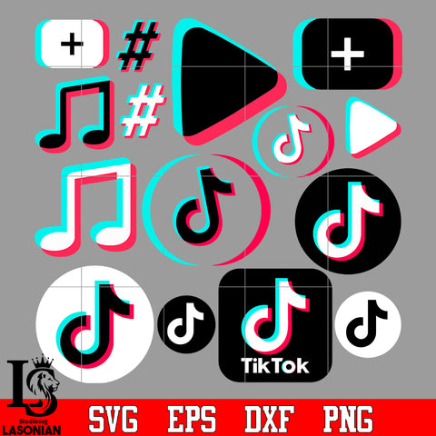Bundle 1 Tiktok vector random svg eps dxf png file