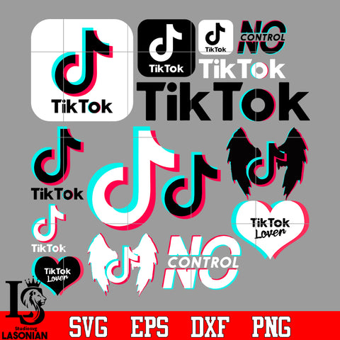 Bundle 2 Tiktok vector random svg eps dxf png file