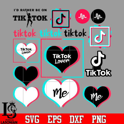 Bundle 3 Tiktok vector random svg eps dxf png file