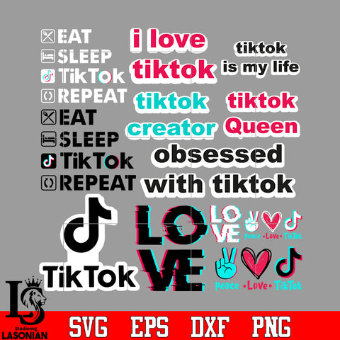 Bundle 4 Tiktok vector random 12 svg eps dxf png file