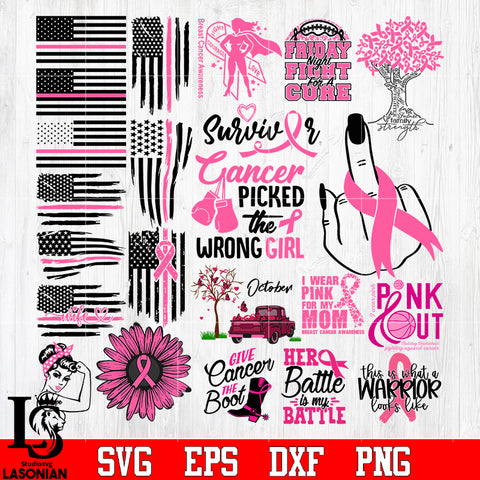 Bundle Breast cancer awareness vector svg eps dxf png file