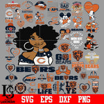 Bundle Chicago Bears, Chicago Bears Nfl, Bundle sport Digital Cut Files svg eps dxf png file