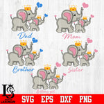 Bundle Family Elephants Svg Dxf Eps Png file