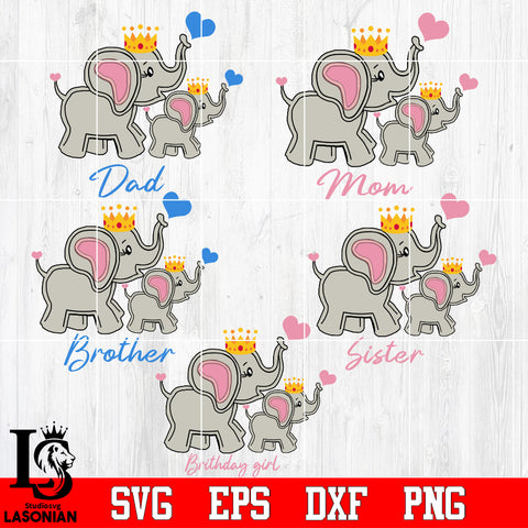 Bundle Family Elephants Svg Dxf Eps Png file