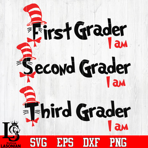 Bundle First Grader I am, Second Grader I am,Third Grader I am [Recovered] Svg Dxf Eps Png file