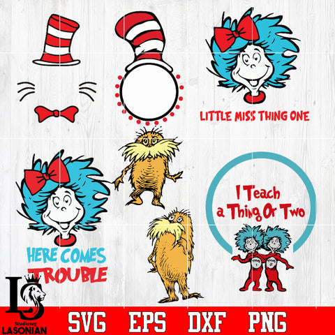 Bundle I teach a thing or two, Little miss thing one, here comes trouble, DrSvg Dxf Eps Png file