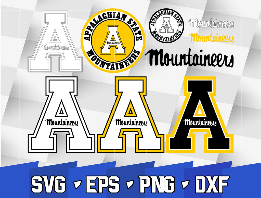 App State Graphics App State New Logo Appalachian State Mountaineers 10'' X 10'' Retro