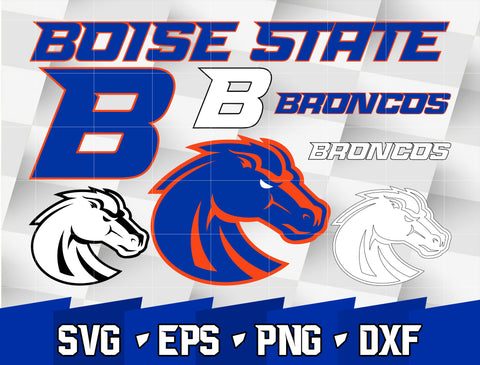 Bundle Logo Boise State Broncos svg eps dxf png file