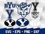 Bundle Logo Brigham Young Cougars svg eps dxf png file