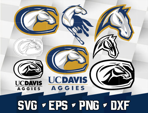 Bundle Logo California Davis Aggies svg eps dxf png file