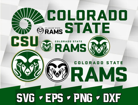 Bundle Logo Colorado State Rams svg eps dxf png file