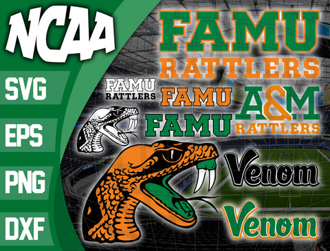 Bundle Logo Florida A&M Rattlers svg eps dxf png file