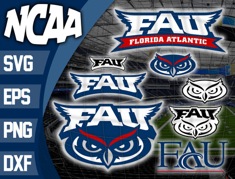 Bundle Logo Florida Atlantic Owls svg eps dxf png file