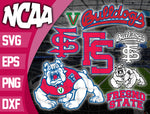 Bundle Logo Fresno State Bulldogs svg eps dxf png file