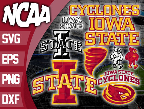 Bundle Logo Iowa State Cyclones svg eps dxf png file