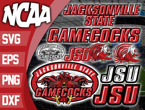 Bundle Logo Jacksonville State Gamecocks svg eps dxf png file